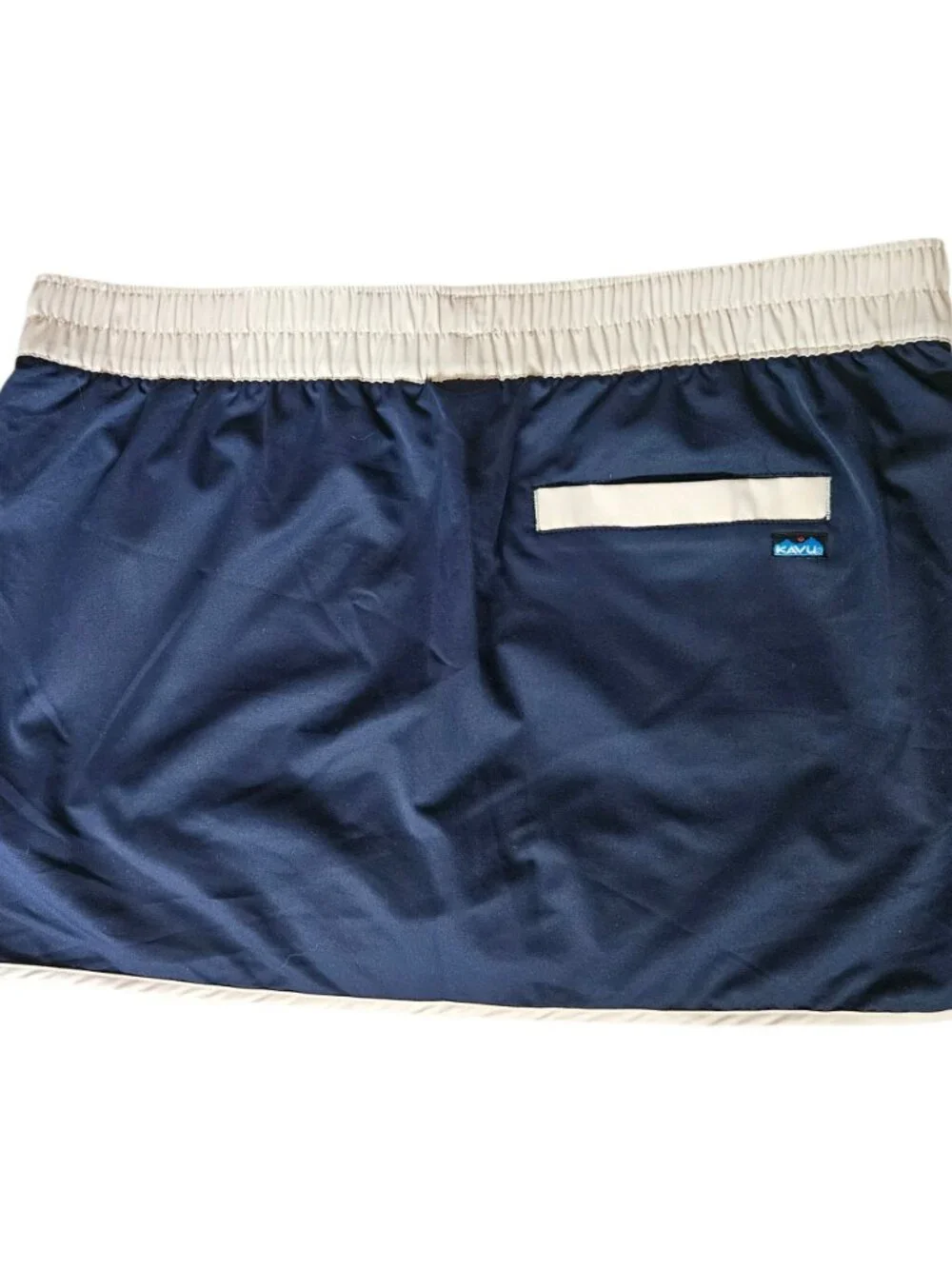 NWT Kavu OUT Skort Women's XL Blue Tan Nylon Pocket Outdoors Hike Camp Summer